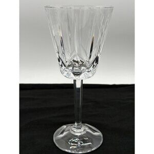 Crystal Clear Cut Glass Goblet With Stem 8" Tall Elegant Design 3.5" Diameter Pe